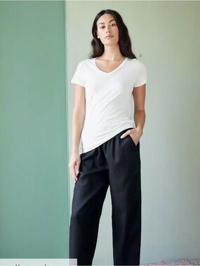 Quince Cotton Modal V-Neck Women’s T-Shirt - White Large